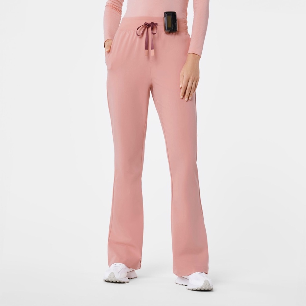 Figs Pink Sand high waisted flare pants